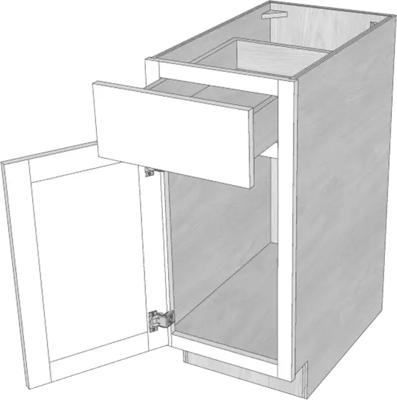 Traditional face-frame cabinet with restricted access