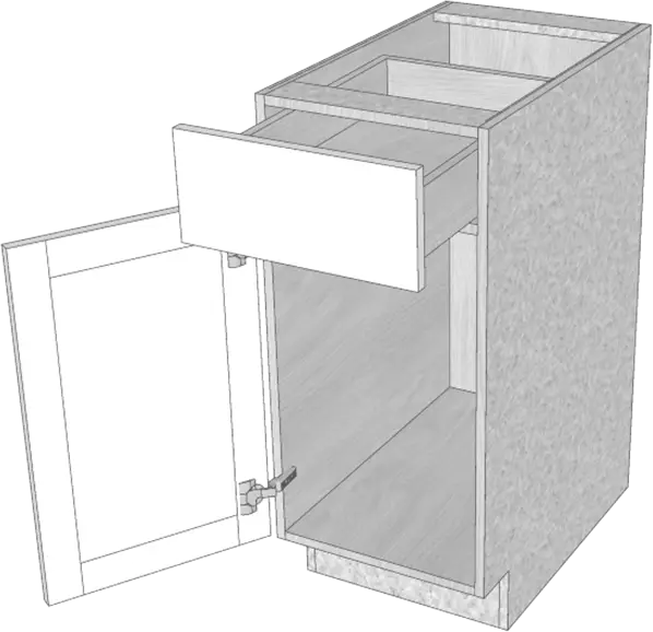 Frameless cabinet with weak joinery